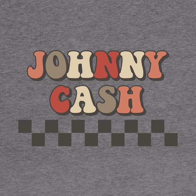 Johnny Cash Checkered Retro Groovy Style by Lucas Bearmonster